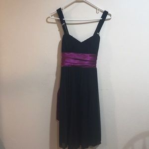 Black Dress with Pink Sash